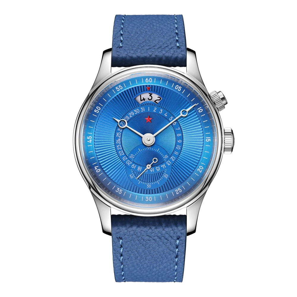Red Star 40mm Premium Men's Watch with Seagull ST1716 Movement 3ATM Waterproof Calendar Automatic Mechanical Watch for Men