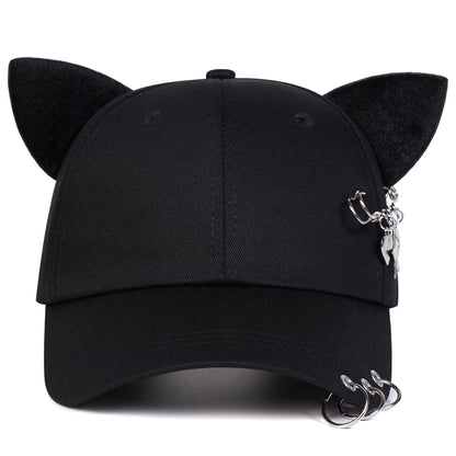 Unisex Cat Ear Pin Love Baseball Caps Spring Autumn Outdoor Adjustable Casual Hats Sunscreen Hat Sports Cap