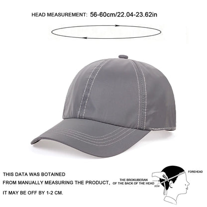 Unisex Silver Luminous Personality Baseball Caps Spring Autumn Outdoor Adjustable Casual Hats Sunscreen Hat