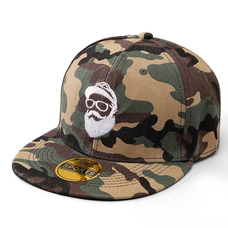 Uncle Beard Baseball Cap, Fashionable Flat-Brim Hip-Hop Hat for Men and Women, Adjustable Size, Suitable for All Seasons, Outdoor Casual Sun Hat, Embroidered Classic Character Design, Street Dance Hat, Suitable for Daily Casu