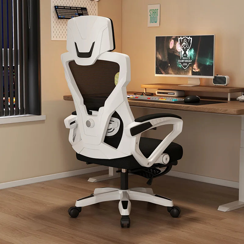 Ergonomic Gaming Chair with 4D Lumbar Support, Reclining Office Chair, Adjustable Computer Desk Chair with Footrest, Swivel E-Sports Chair