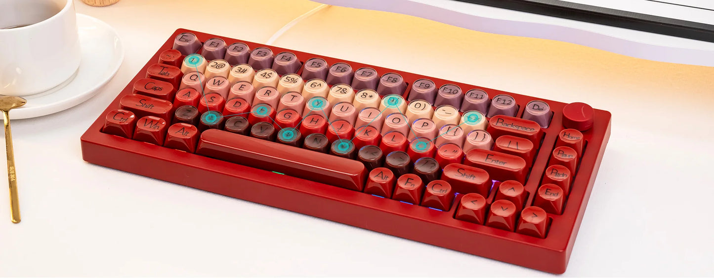 AKKO 5075 X Veekos K75 Gaming-Mechanische Tastatur 75% RGB 3/5-Pin Hot-Swap Kabelgebundene anpassbare Tastatur mit Drehregler und Gasket-Mount