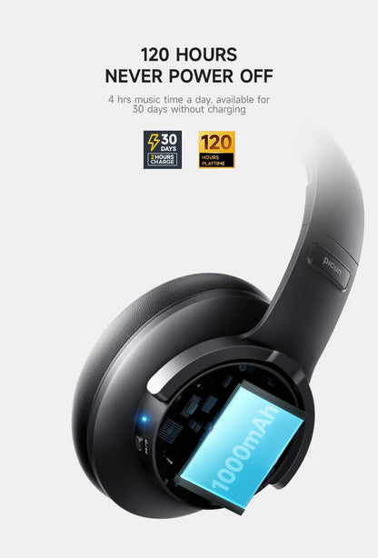 Picun B8 Wireless Bluetooth Headphones with 120H Playtime, Bluetooth 5.3, Deep Bass, Low Latency Gaming Headset with Microphone
