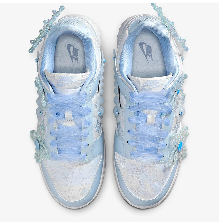 Nike Authentic Dunk Low Women's Fashion Floral Lightweight Casual Sneakers HV8575-100
