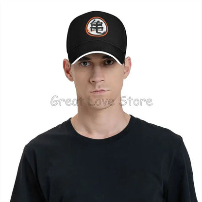 DBZ Kanji Print Cappellino da baseball da uomo Cappello da sole regolabile Cappellino da camionista di lusso Cappellino a sandwich da donna Cappellini casual con chiusura a scatto Cappellini a secchiello Cappellini da golf