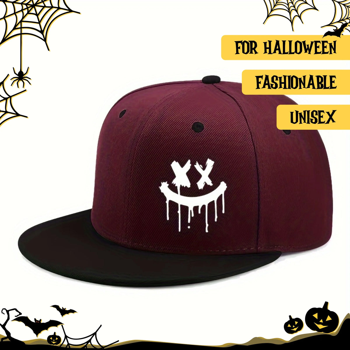 Halloween-inspireret udendørsbegivenhed: Lastbilchauffør-kasket, flad, justerbar skygge, baseballkasket, unisex, hiphop-kasket, moderigtigt hovedbeklædning