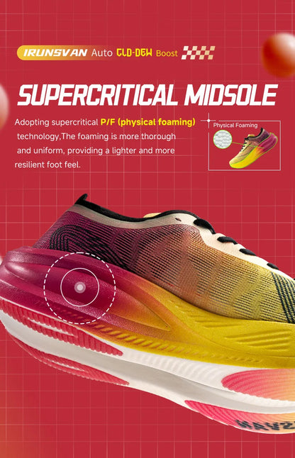 Scarpe da maratona IRUNSVAN con soletta in carbonio: scarpe sportive professionali, stabili, con supporto, assorbimento degli urti, ultraleggere e con ottimo rimbalzo