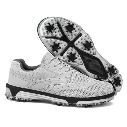 LiXingMing Golf Shoes Men Gray Large Size To 48# Breathable Cleats Golf Sport Shoes Teenager Training Golf Coach Sneakers