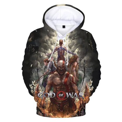 3D pop game God Of War printing Hoodies for men Kratos graphic hooded hoody kid fashion cool hip hop pullovers harajuku clothing