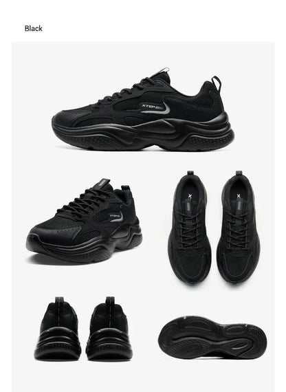Sapatos casuais Xtep para homem: novidade de verão, em malha respirável, sola grossa, com salto, leves, para jovens, sapatos desportivos de moda 875319320001