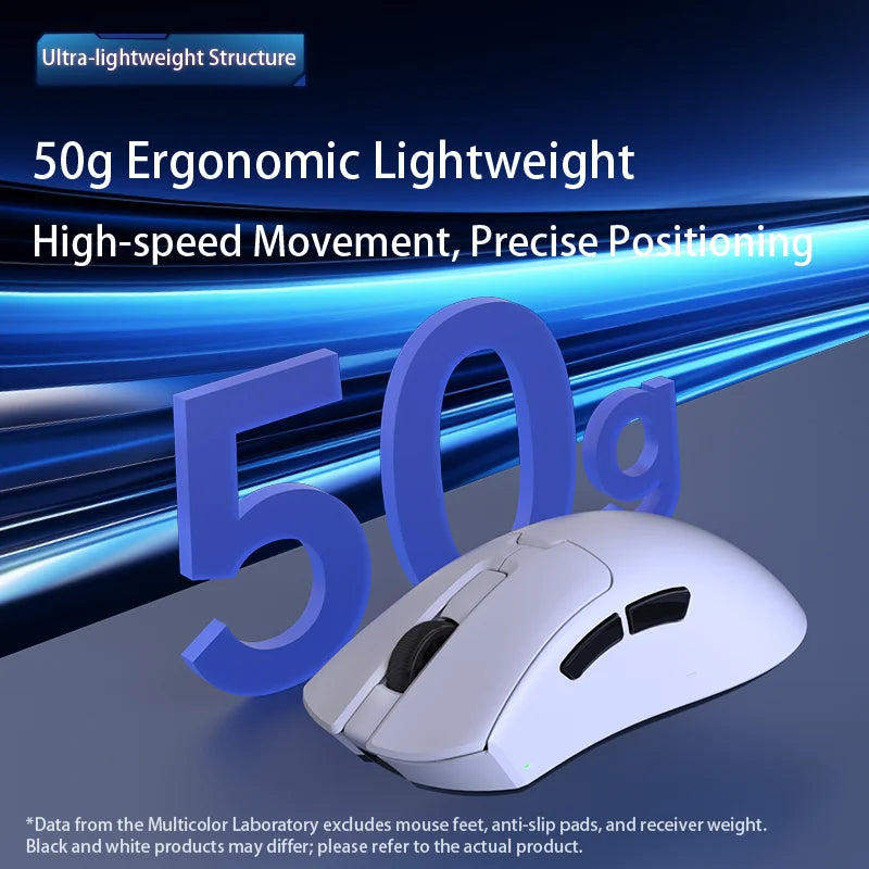 Delux M900PRO Ultra-Light Wireless Gaming Mouse, PAW3395 26K DPI, 1K/8K Polling Rate, Ergonomic Gaming Mouse for Large Hands, 50g PC Gaming Mouse