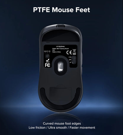 KYSONA M617 Wireless Gaming Mouse Tri-Mode Bluetooth 2.4G & Wired, PAW3395 Sensor, 26K DPI, 8000Hz Polling Rate, 59g Lightweight Rechargeable Gaming Mouse