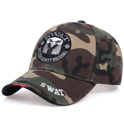 SWAT Eagle Baseball Cap Men's Embroidered Eagle Pattern Adjustable Peaked Caps Outdoor Visor Hat Tactical Hat Military Cap