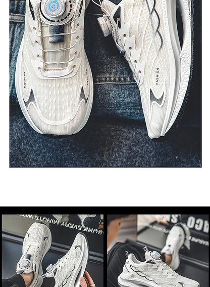 Zapatillas deportivas informales de verano transpirables para hombre, nuevas zapatillas de running de malla transpirable, modernas y versátiles, con hebilla giratoria, adecuadas para deportes al aire libre y para el día a día