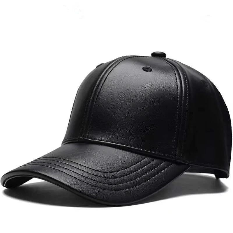 Unisex-Baseballmützen aus PU-Leder für Männer und Frauen – Hip-Hop-Snapback-Caps für Männer und Frauen – Baseballmützen – verstellbare Sonnenhüte – Trucker-Caps