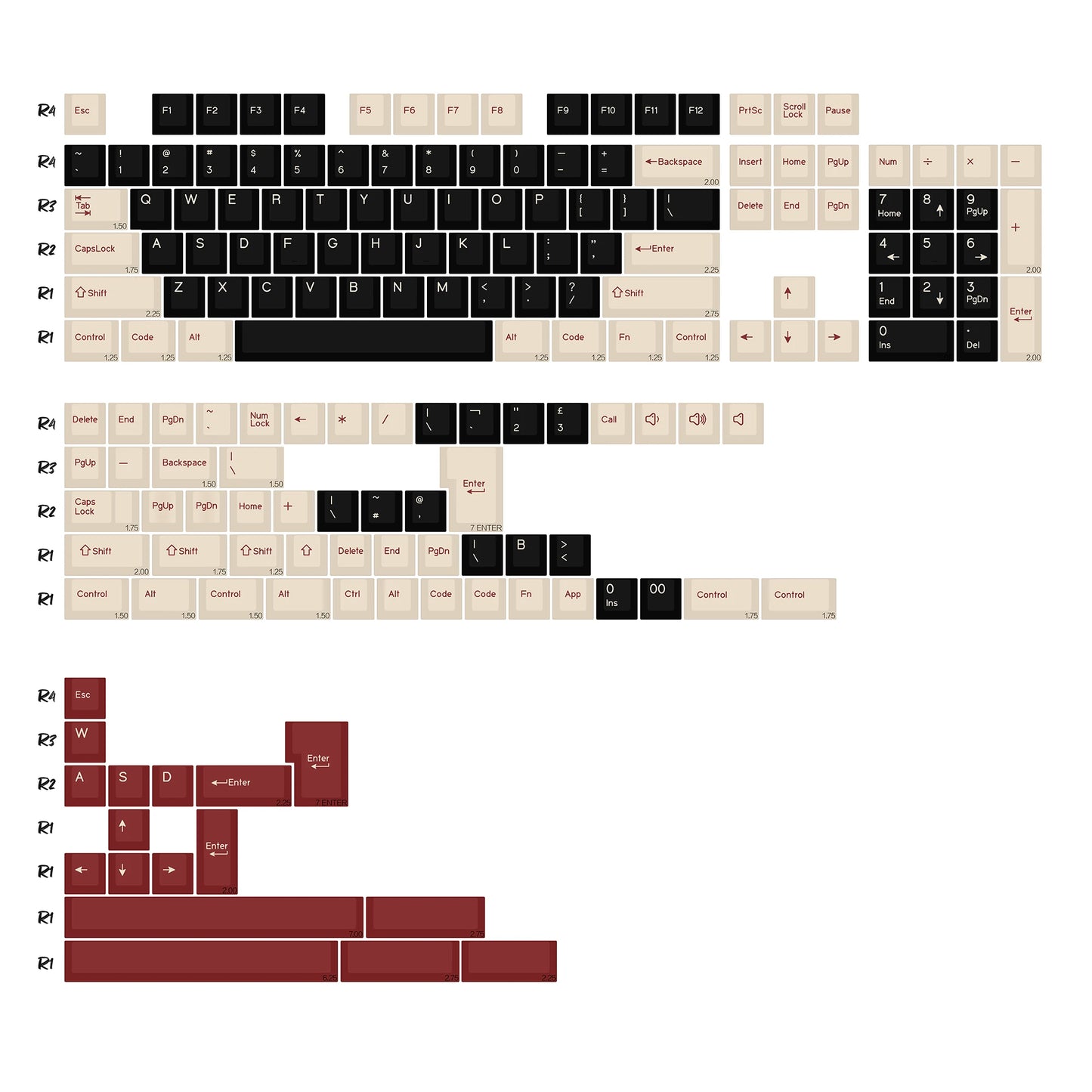 KBDiy GMK Apollo Keycaps ISO PBT Cherry Profile Retro Double Shot Keycap for MX Switches Alice 60 Mechanical Keyboard Key Caps