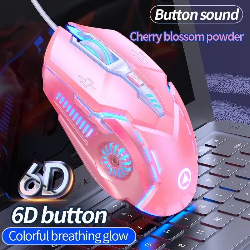 YINDIAO Ergonomic Wired Gaming Mouse RGB LED Backlit 3200DPI 6 Button Mechanical USB Mouse for PC Laptop Computer Gaming