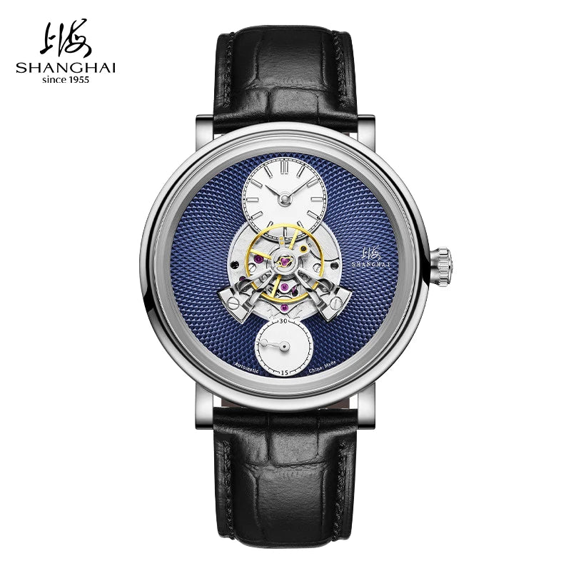 Shanghai Watch Sky Dome Men's Automatic Watches 42mm Center Flywheel Mechanical Wristwatch 5Bar Waterproof Watches Reloje S2101