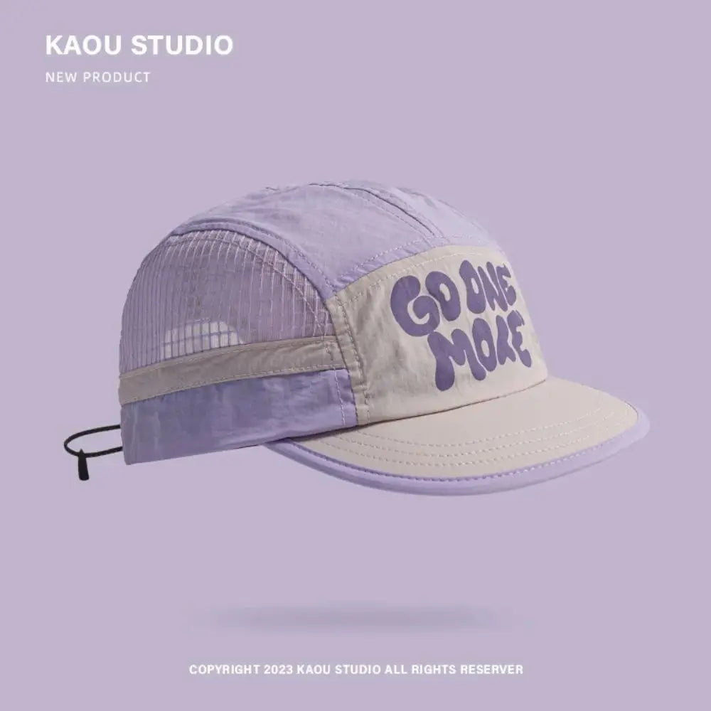 Baseballkappe mit weicher Krempe, schnell trocknend, Retro-Stil, 5-Panel, Sonnenschutz, atmungsaktiv, Freizeitkappe, Hip-Hop-Kappe, Mesh-Laufkappen
