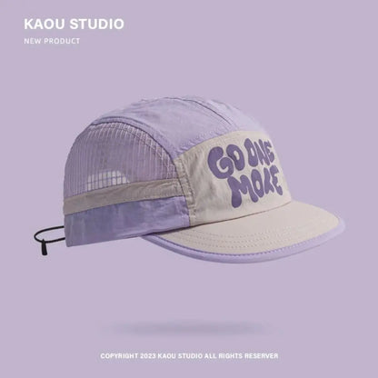 Baseballkappe mit weicher Krempe, schnell trocknend, Retro-Stil, 5-Panel, Sonnenschutz, atmungsaktiv, Freizeitkappe, Hip-Hop-Kappe, Mesh-Laufkappen