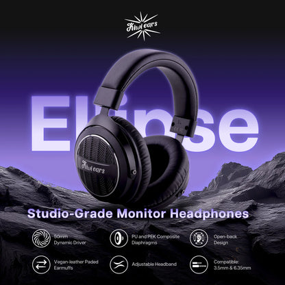 Linsoul Kiwi Ears Ellipse Studio-Grade Open-Back Dynamic Driver Headphones with Detachable Cable, Hi-Fi Bass Over-Ear Wired Headset