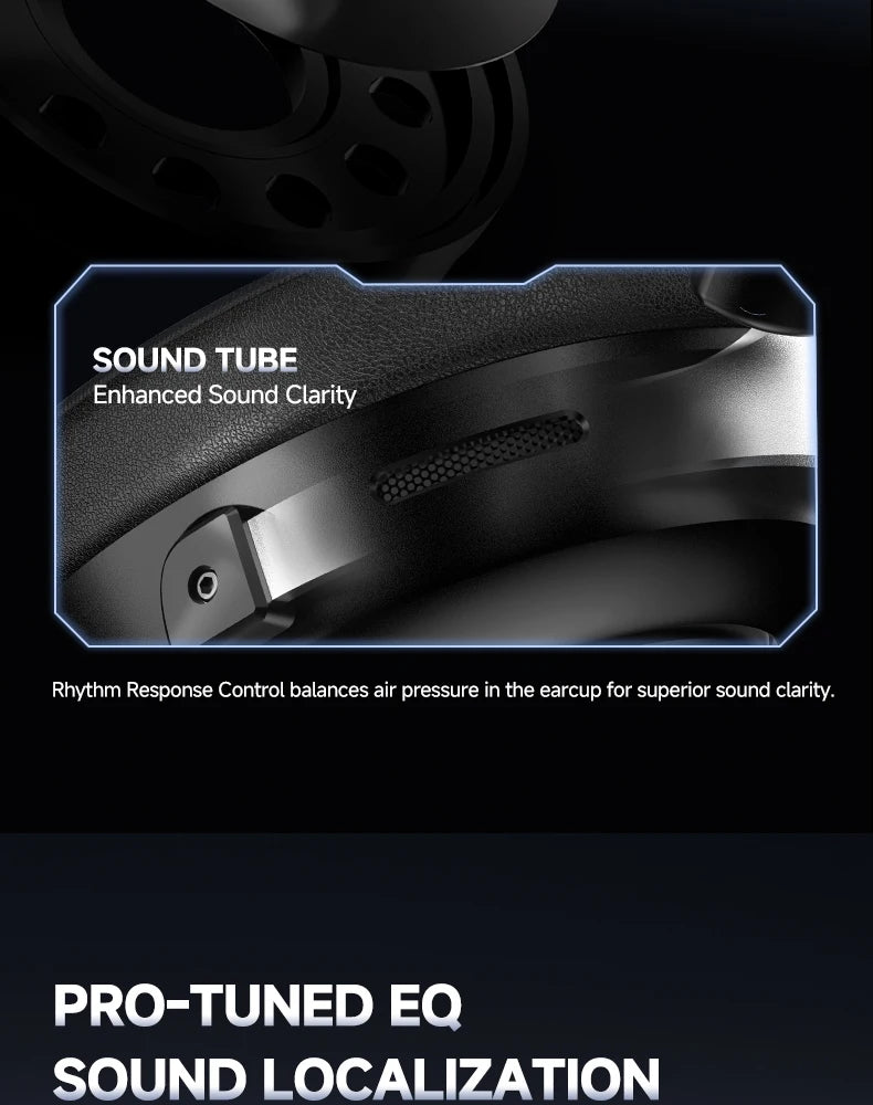 HAAYOT Wireless Gaming Headphones Bluetooth 5.3 with 53mm Titanium Drivers, 7.1 Virtual Surround Sound, Low Latency Gaming Headset for PC PS5 Mobile