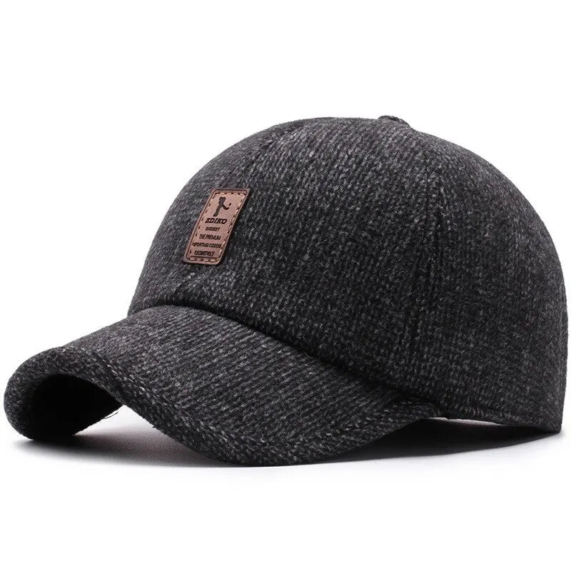 Cappellino da baseball in maglia di lana per l'inverno con paraorecchie - Cappellino da baseball da uomo, cappelli caldi e imbottiti con paraorecchie - Cappellini sportivi da golf - Snapback