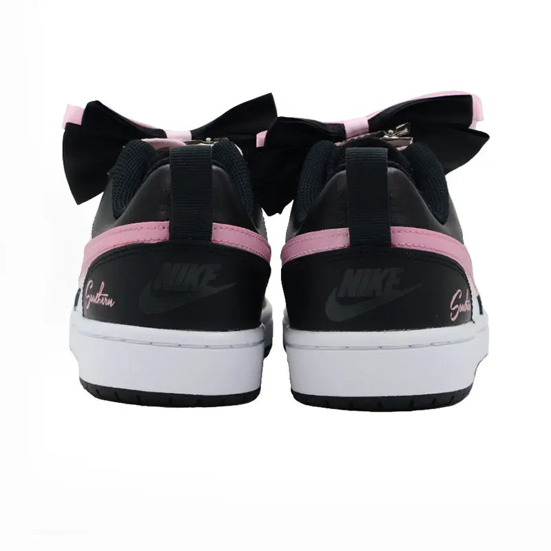 Custom Sneakers Nike Court Borough Pink Purple Star Unique Women's Skate Shoes