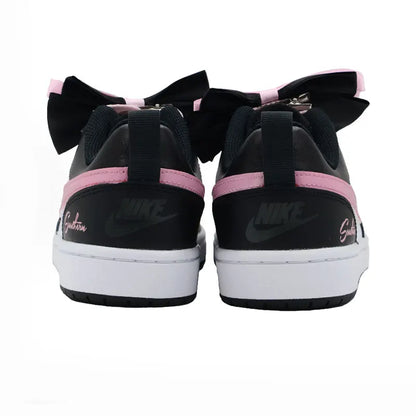 Custom Sneakers Nike Court Borough Pink Purple Star Unique Women's Skate Shoes