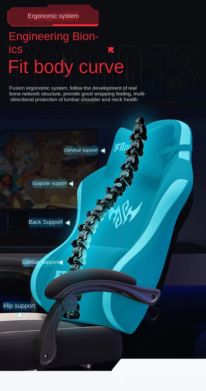 Ergonomic Gaming Chair with Latex Seat Cushion, Adjustable Backrest, Computer Office Chair, Racing Style Gamer Chair with Armrests