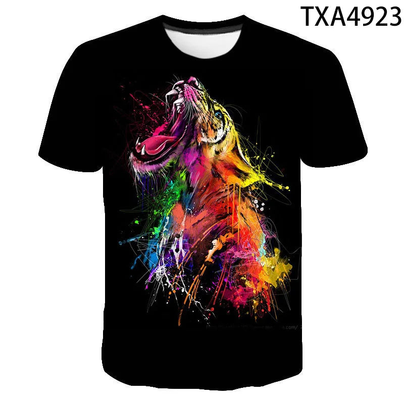 2020 New Tiger 3D T Shirt Men Women Children Summer Fashion Short Sleeve Printed Animal T-Shirt Cool Tops Tees Boy Girl Clothing