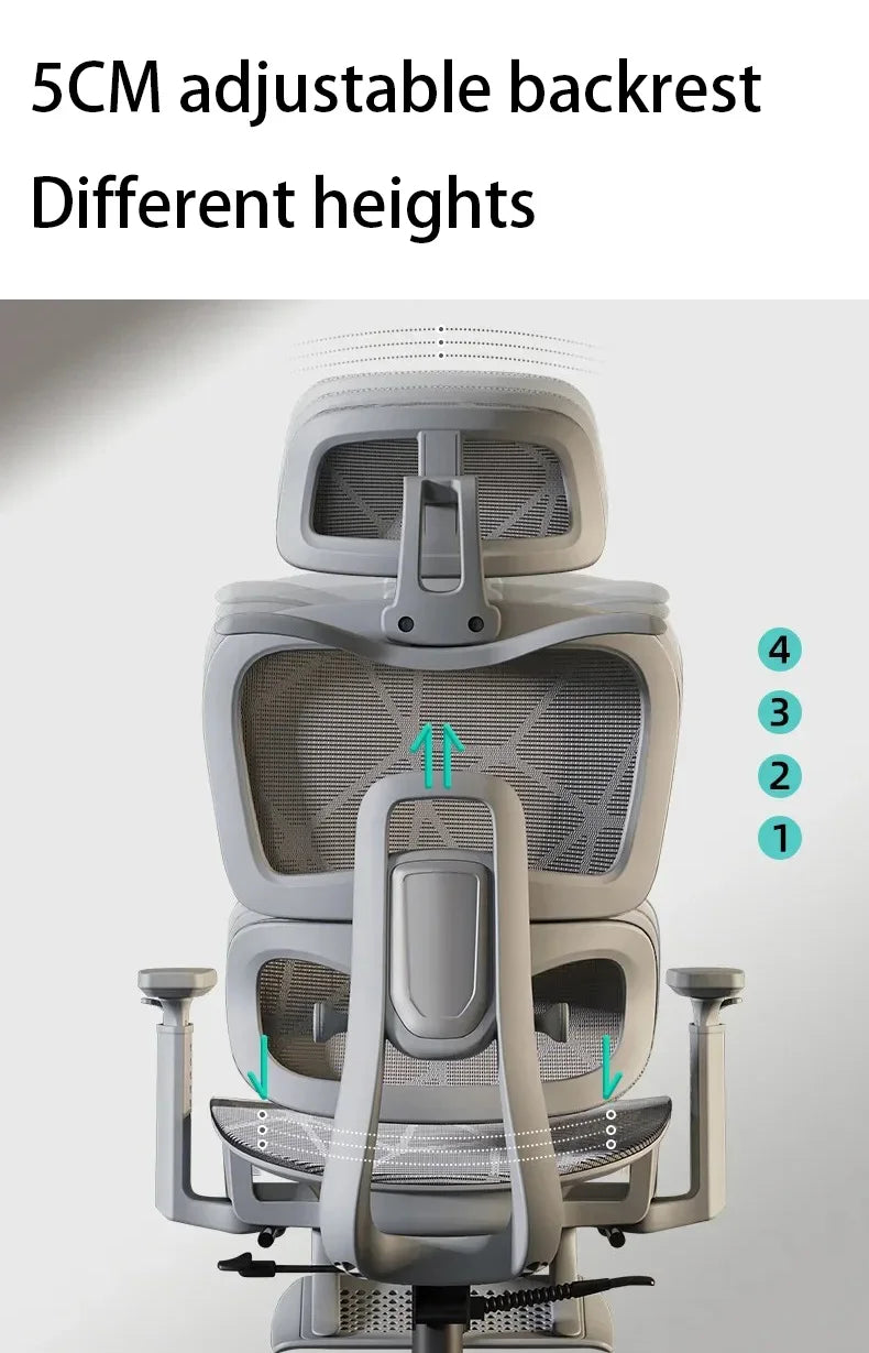 Ergonomic Gaming Computer Chair Adjustable Office Chair with Lumbar Support, Mesh Executive Desk Chair with Headrest, Armrests & Foot Wheels