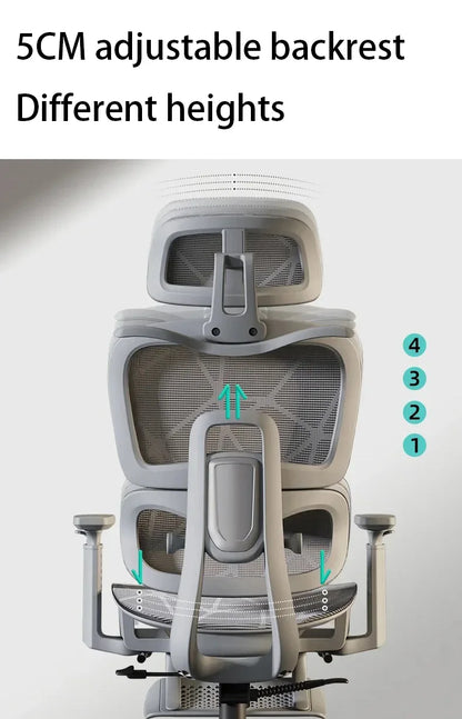 Ergonomic Gaming Computer Chair Adjustable Office Chair with Lumbar Support, Mesh Executive Desk Chair with Headrest, Armrests & Foot Wheels