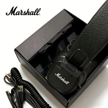 Marshall Major IV Wireless Bluetooth Headphones with Deep Bass, Foldable On-Ear Headset, Premium Sport Gaming Headphones with Mic, Long Battery Life