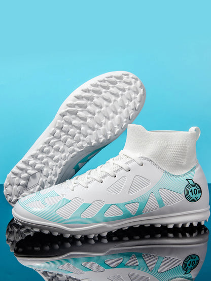 High Quality TF Football Boots Men Women PU Fabric Upper Rubber Cleats Non-slip Training Football Shoes