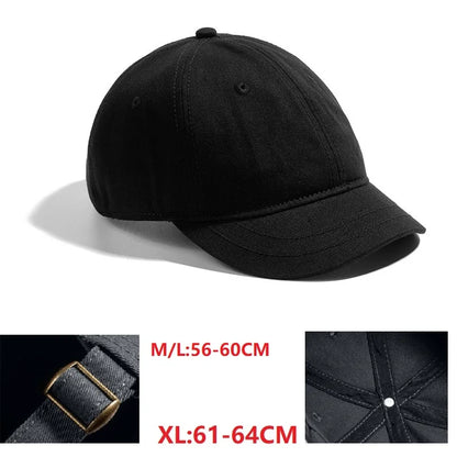 Gorra de béisbol para hombre con cabeza grande, parte trasera cerrada, ala corta de 5 cm, gorras ajustadas de malla, gorras elásticas totalmente cerradas, tallas 56-60 cm y 61-65 cm