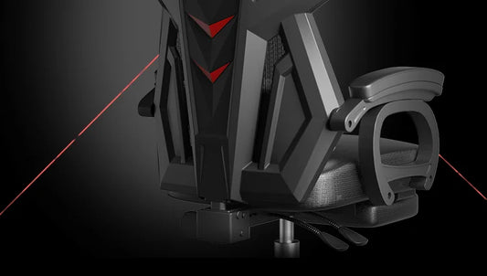 Fauteuil de bureau ergonomique avec dossier, fauteuil gaming à hauteur réglable, fauteuil d'ordinateur pivotant et inclinable avec accoudoirs et repose-pieds