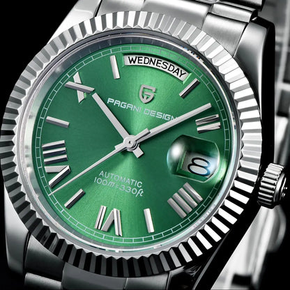 PAGANI DESIGN Men's Watches Green Luxury Automatic Watch For Men ST16 Mechanical Wristwatch Men For 2025 New Stainless Steel