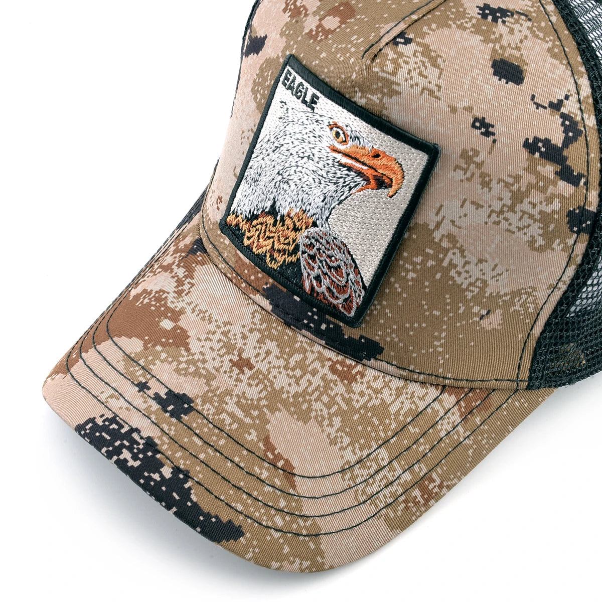 Gorras de camionero de moda con parche bordado de cabra. Gorra de béisbol Snapback «Four Seasons» para hombre y mujer, con visera ajustable.