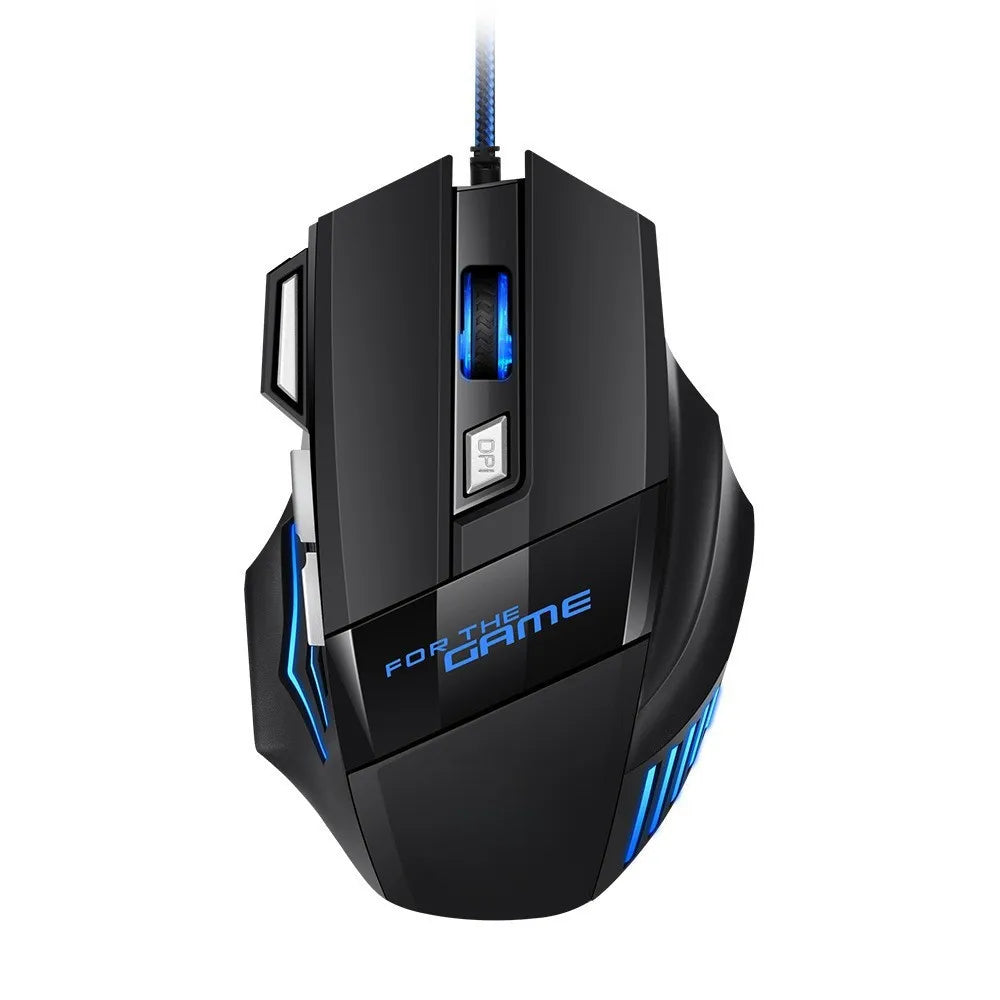 USB Wired Gaming Mouse RGB 2400 DPI Ergonomic Optical Mouse with 7 Buttons, RGB Backlit USB Wired Gaming Mouse for PC, Laptop & Office
