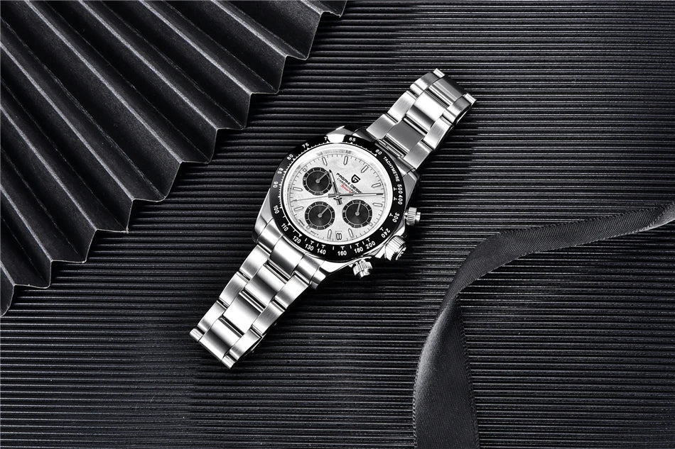 40mm New V2 PAGANI DESIGN Men's Quartz Watches Sapphire Retro Chronograph Stainless Steel Waterproof Watch Men Relogio Masculino