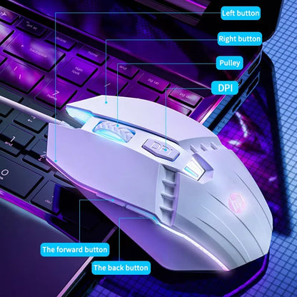 HP M1 Wired Gaming Mouse White Light Emitting Esports Mouse USB Gaming Office Desktop Laptop
