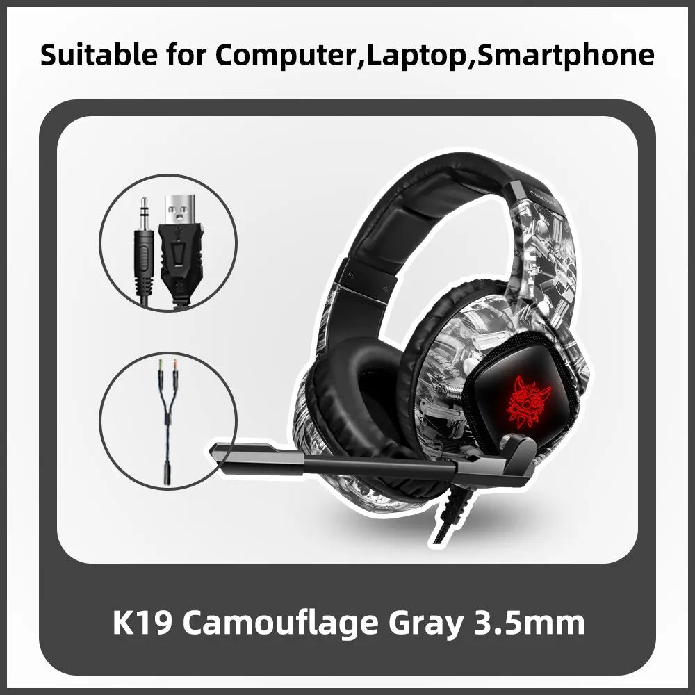 ONIKUMA K19 Gaming Headset – Wired Gaming Headphones with Noise Cancelling, Stereo Sound, Built-in Mic, ONIKUMA K19 Headset for PC & Console Gaming