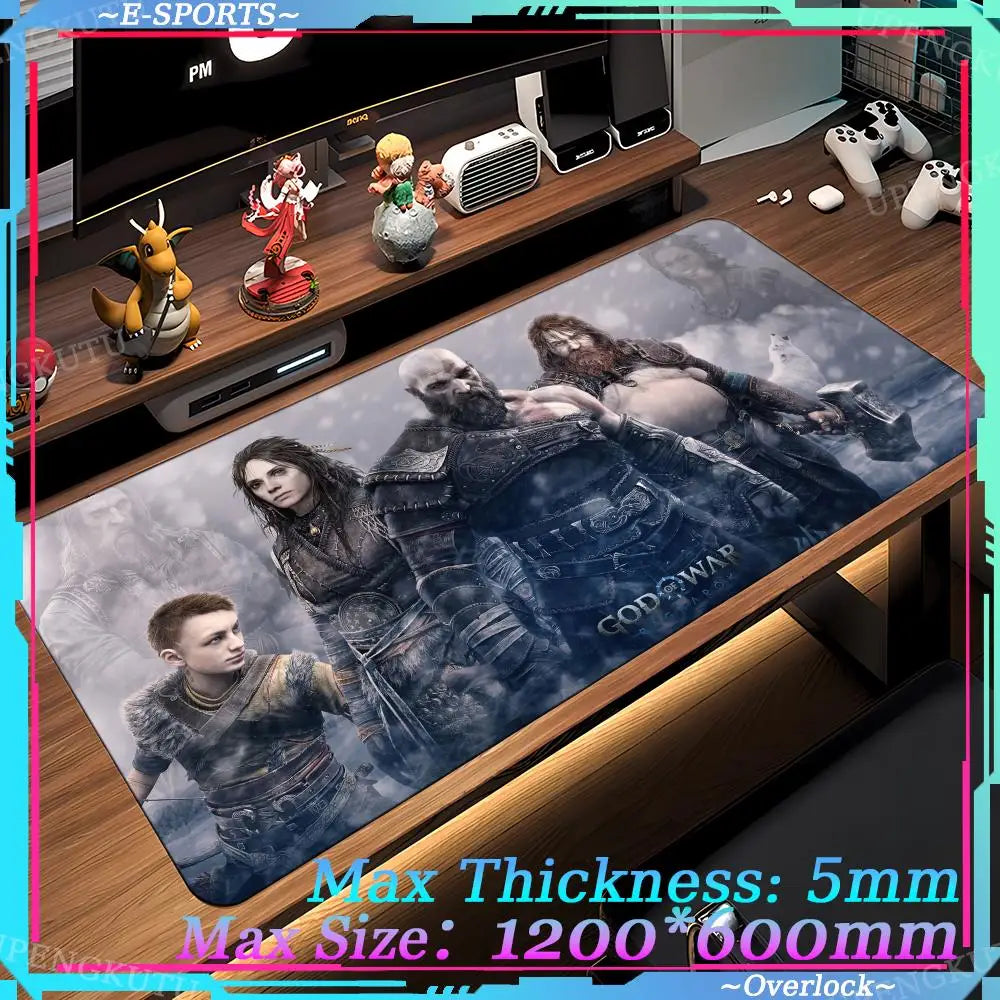 Game G_God of War R_Ragnarok Computer XXL MousePad Game Accessories Oversized Floor Mat Game Desktop Protective Pad Table Mat