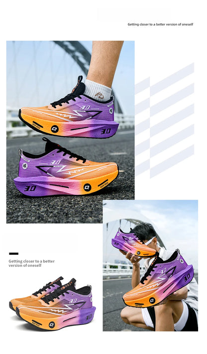 Herresneakers i mesh – komfortable tennissko til mænd – løbesko med Carbon Board 3.0-støddæmpning – til sportstræning og jogging – specialdesignede joggesko