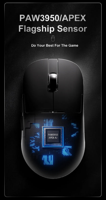 Gaming miška Ajazz AJ159 PRO/APEX 8000Hz, povratna frekvenca, Paw3950, barvni zaslon, magnetno stojalo AJ159P, za pisarno in gaming