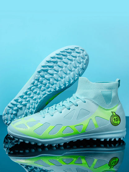 High Quality TF Football Boots Men Women PU Fabric Upper Rubber Cleats Non-slip Training Football Shoes