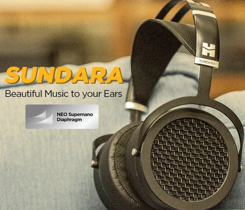 HIFIMAN SUNDARA Planar Magnetic Headphones Over-Ear HiFi Open-Back Headphones with Metal Casing High Fidelity Audio Design
