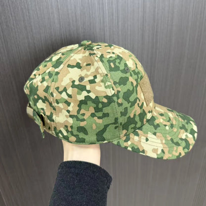 Gorra de béisbol M19 NFP multitono con estampado de camuflaje Flecktran de los Países Bajos para hombre, verde