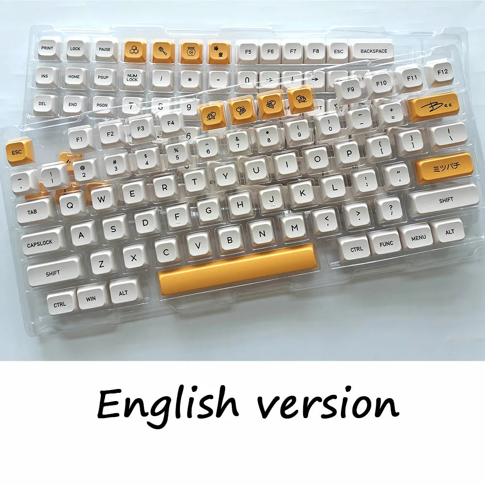 140 Keys Korean Japanese Russian Thailand Bee Milk Keycap XDA Profile PBT Keycaps For MX Switch Mechanical Keyboard DIY Custom
